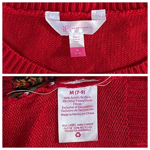 NO BOUNDARIES M S Santa’s Favorite Reindeer Ugly Christmas Sweater Pullover - Picture 4 of 11